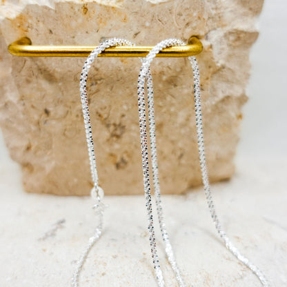 Sterling Silver Snowflake Chain Necklace, Dainty Sparkle Chain