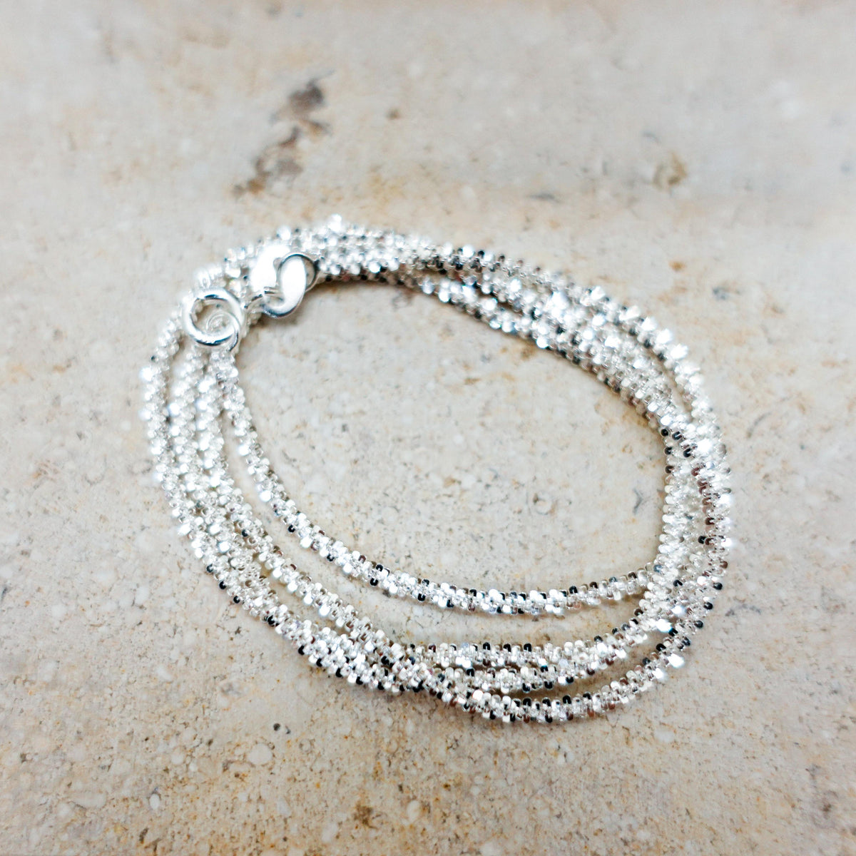 Sterling Silver Snowflake Chain Necklace, Dainty Sparkle Chain