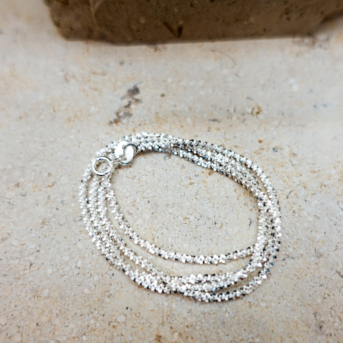 Sterling Silver Snowflake Chain Necklace, Dainty Sparkle Chain