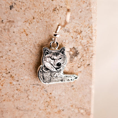 Custom Pet Portrait Earrings: Sterling Silver Personalized Cat & Dog Jewelry Gift