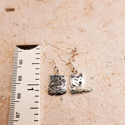 Custom Pet Portrait Earrings: Sterling Silver Personalized Cat & Dog Jewelry Gift