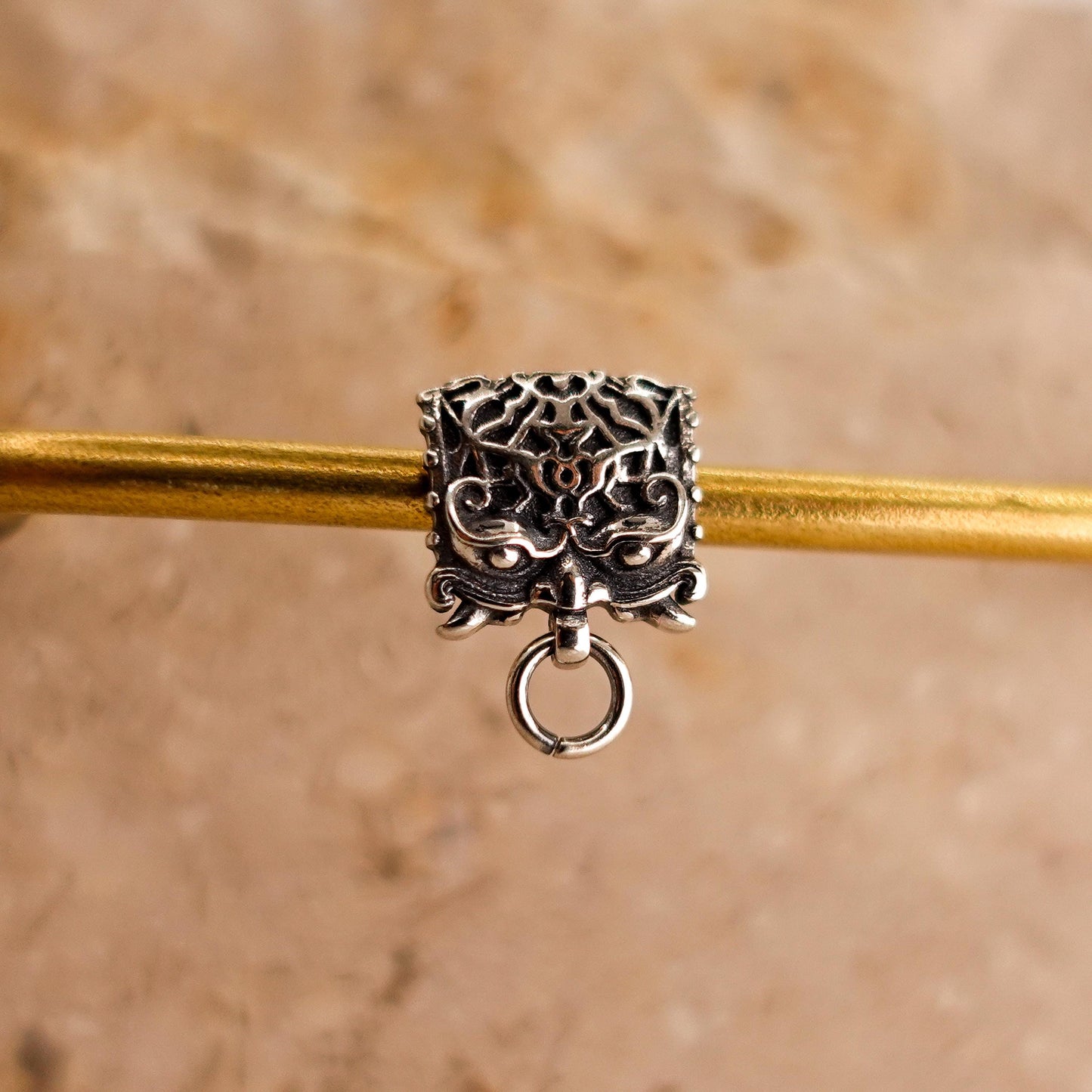 Sterling Silver Mythical Beast Stud Earrings: Gothic Men's Jewelry