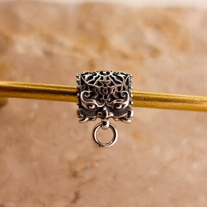Sterling Silver Mythical Beast Stud Earrings: Gothic Men's Jewelry