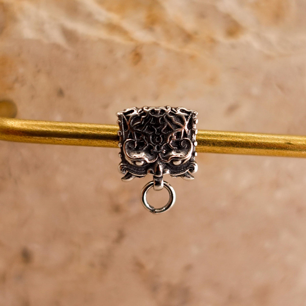 Sterling Silver Mythical Beast Stud Earrings: Gothic Men's Jewelry