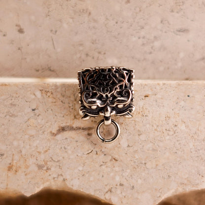 Sterling Silver Mythical Beast Stud Earrings: Gothic Men's Jewelry