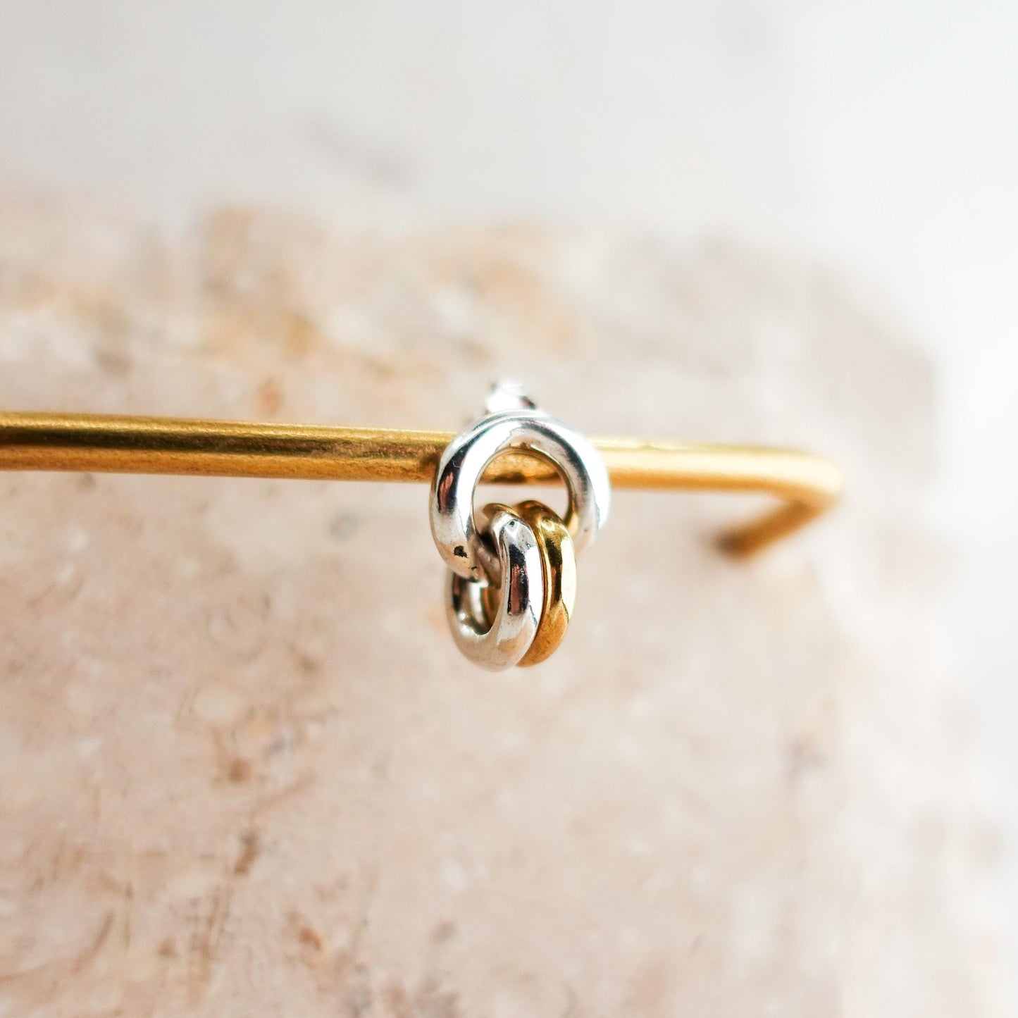 Sterling Silver Triple Hoop Cartilage Earring: Two-Tone Helix Jewelry
