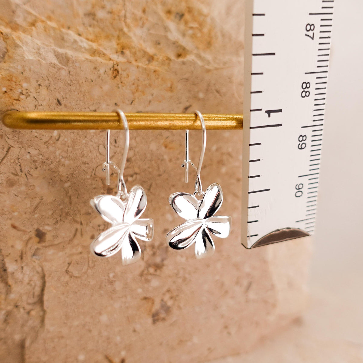 Sterling Silver Flower Dangle Earrings, Forget Me Not Jewelry Gift for Her Sis Friend