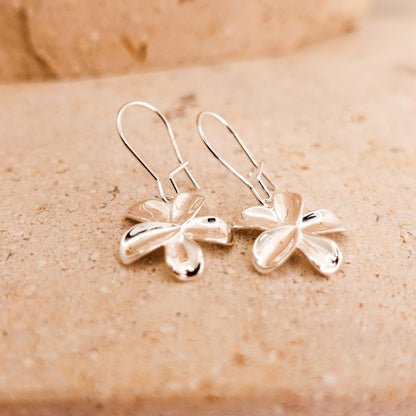 Sterling Silver Flower Dangle Earrings, Forget Me Not Jewelry Gift for Her Sis Friend