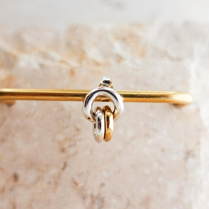 Sterling Silver Triple Hoop Cartilage Earring: Two-Tone Helix Jewelry