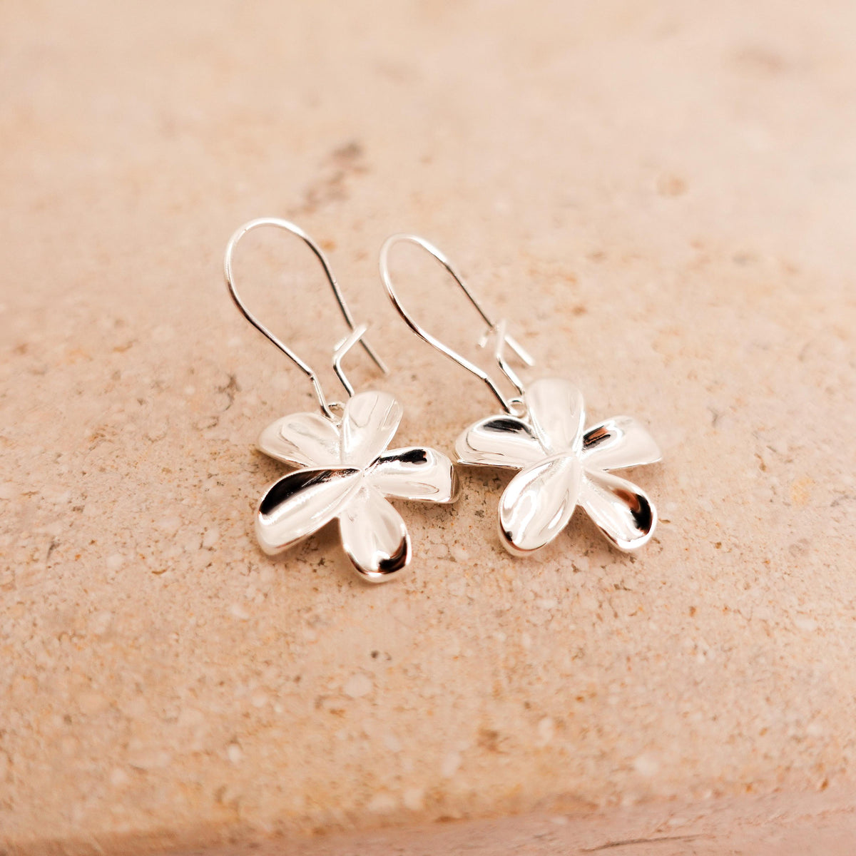 Sterling Silver Flower Dangle Earrings, Forget Me Not Jewelry Gift for Her Sis Friend