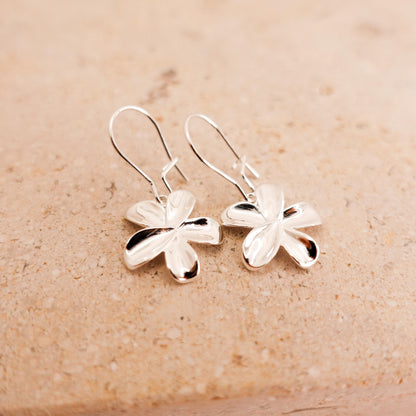 Sterling Silver Flower Dangle Earrings, Forget Me Not Jewelry Gift for Her Sis Friend