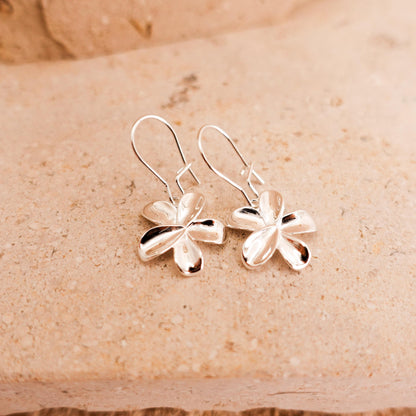 Sterling Silver Flower Dangle Earrings, Forget Me Not Jewelry Gift for Her Sis Friend