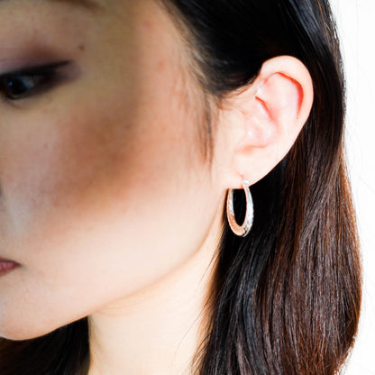 925 Sterling Silver Large Hoop Earrings, Lightweight Twisted Wavy Hoops Everyday Gift for Her