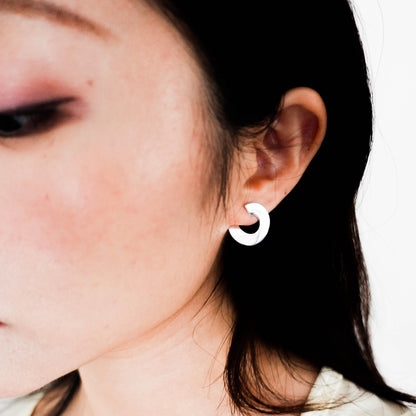 Sterling Silver Spiral Stud Earrings: Minimalist Swirl Jewelry