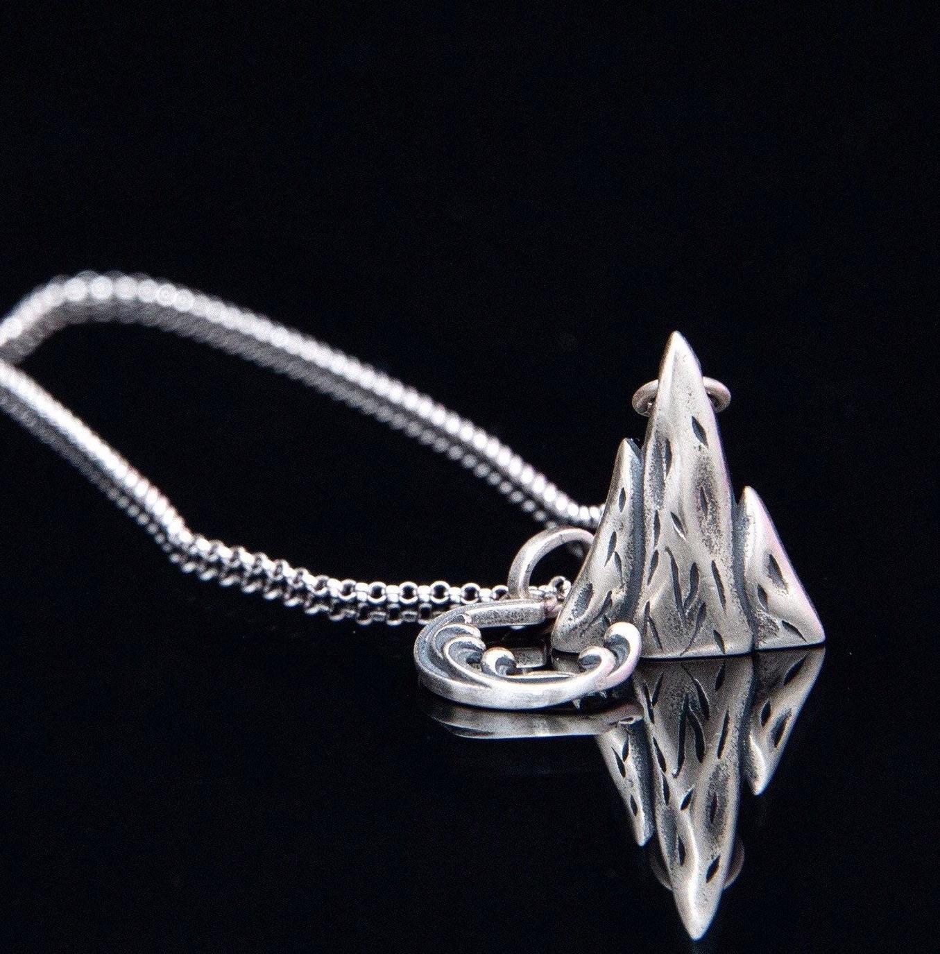 Sterling Silver Mountain & Sea Necklace Set: Soulmate Jewelry