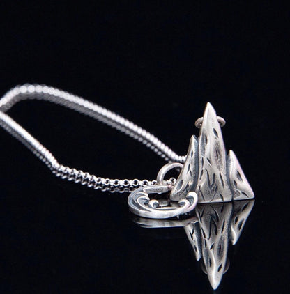 Sterling Silver Mountain & Sea Necklace Set: Soulmate Jewelry
