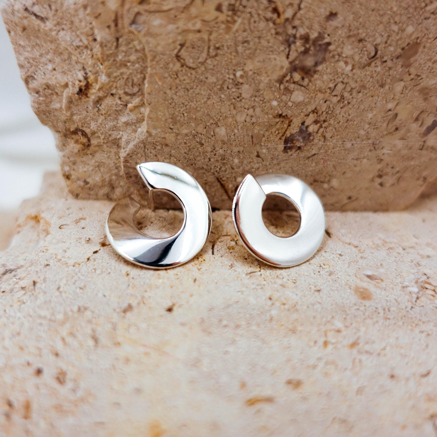 Sterling Silver Spiral Stud Earrings: Minimalist Swirl Jewelry