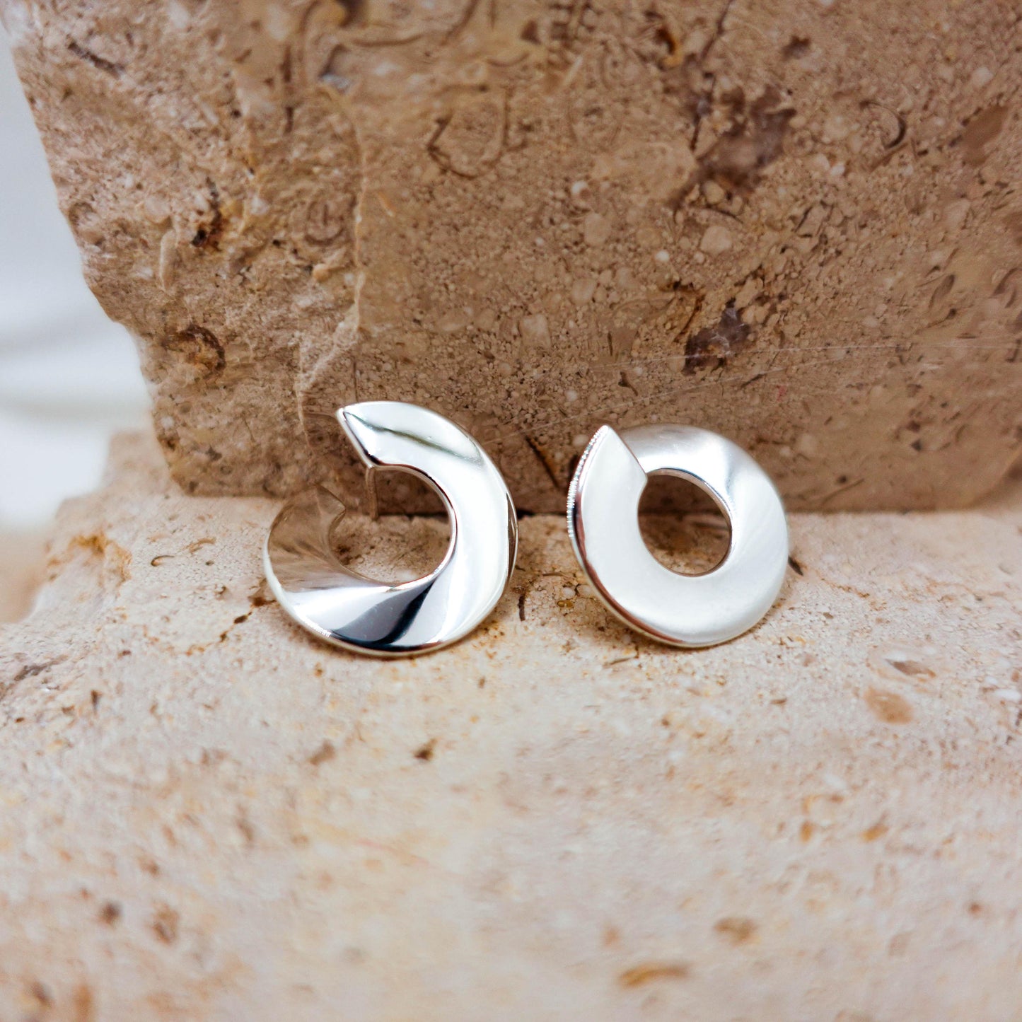 Sterling Silver Spiral Stud Earrings: Minimalist Swirl Jewelry