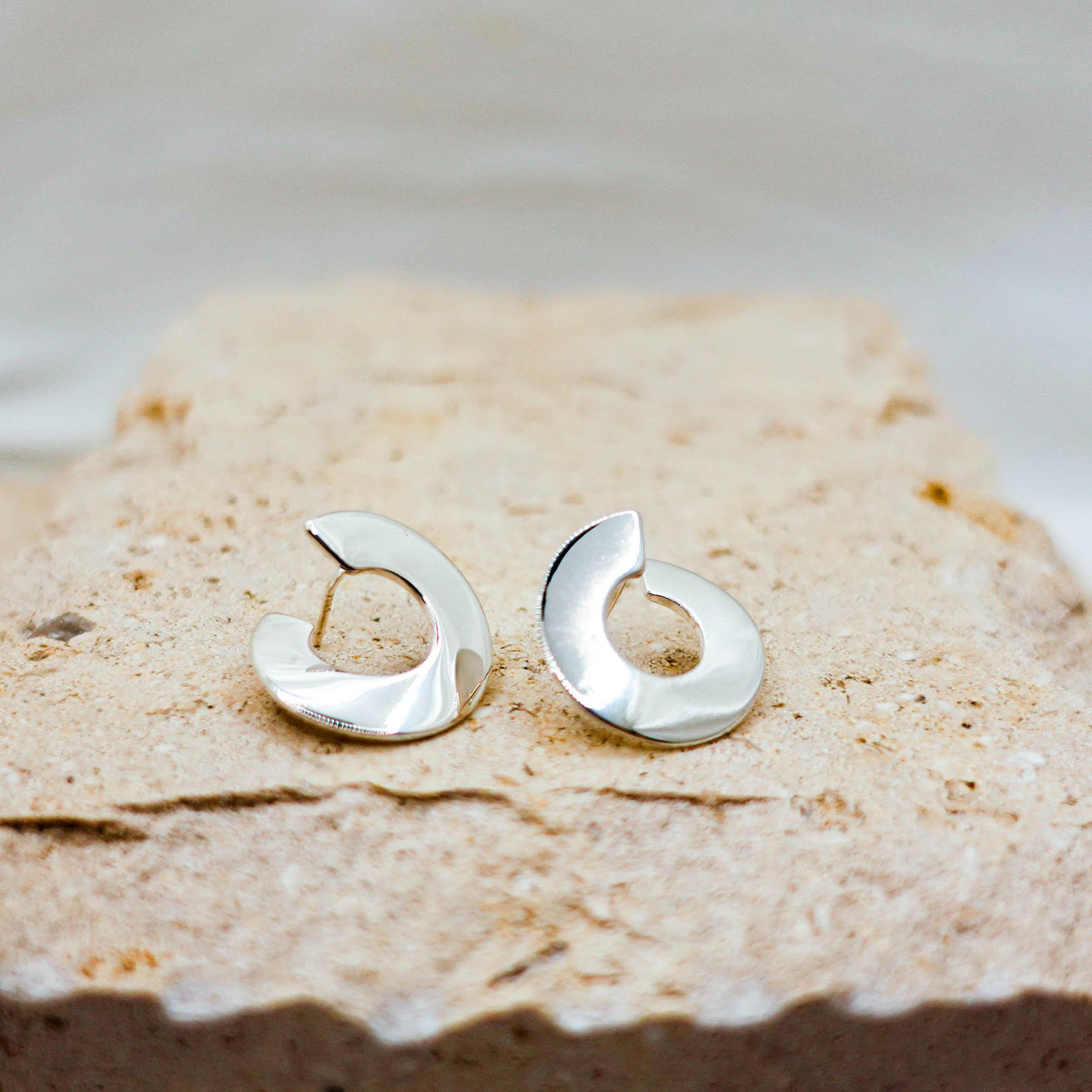 Sterling Silver Spiral Stud Earrings: Minimalist Swirl Jewelry