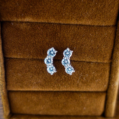Moissanite Stud Earrings: Sterling Silver Helix Tragus Cartilage Jewelry