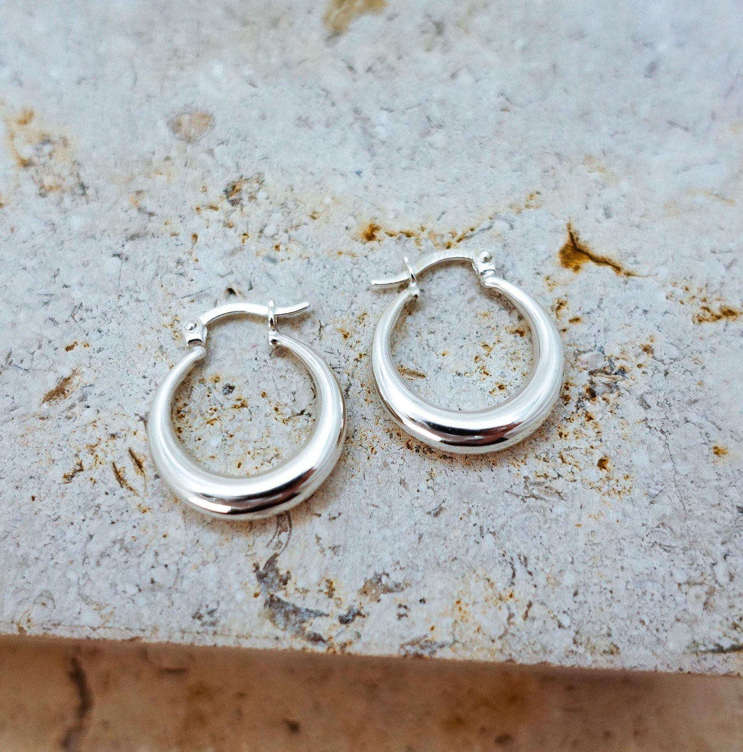 925 Sterling Silver Hoop Earrings, Lightweight Classic Hoops Everyday Jewelry Gift