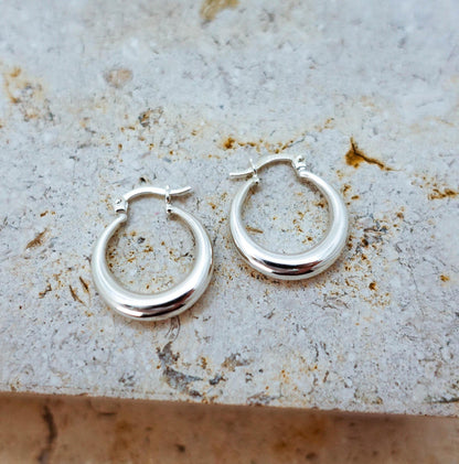925 Sterling Silver Hoop Earrings, Lightweight Classic Hoops Everyday Jewelry Gift