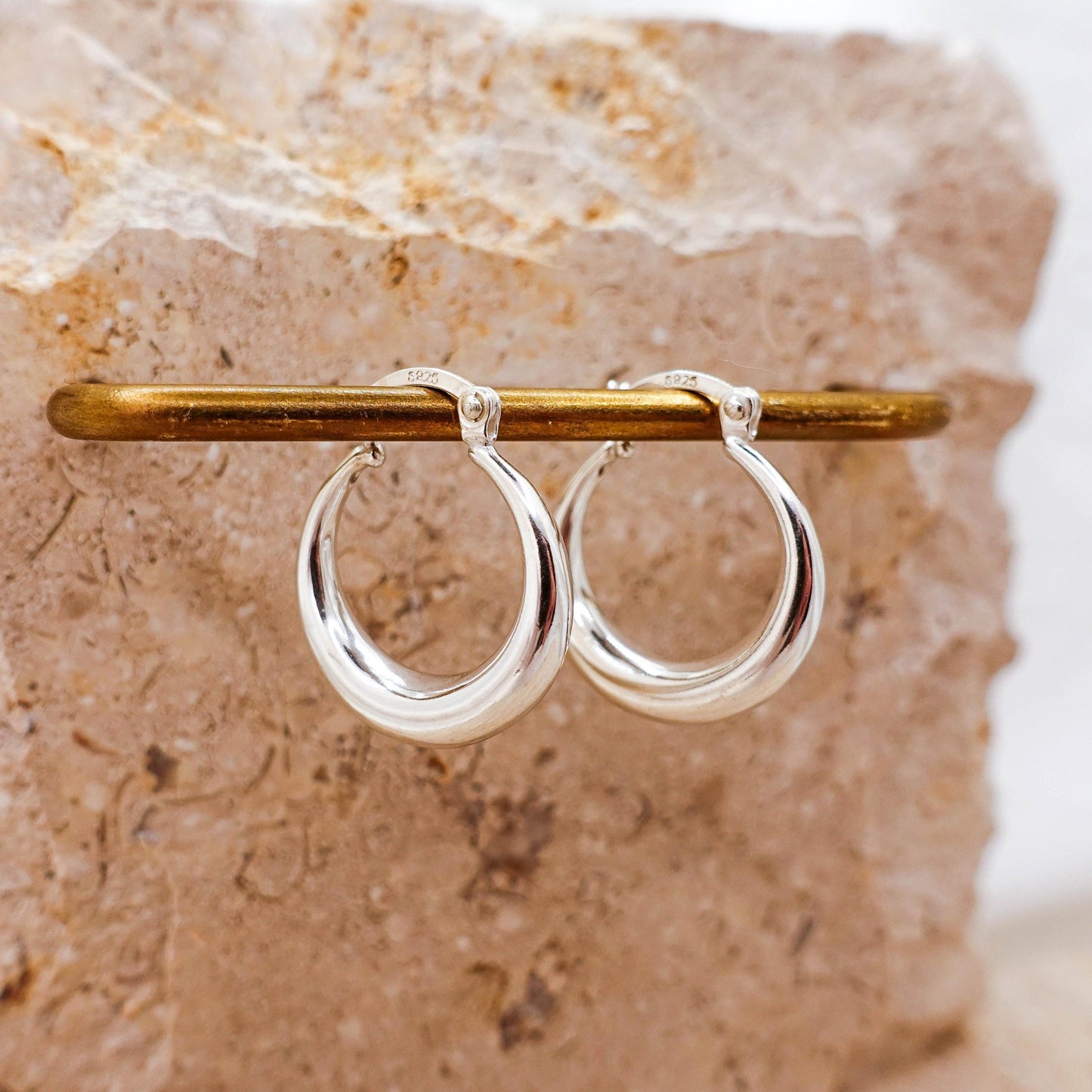 925 Sterling Silver Hoop Earrings, Lightweight Classic Hoops Everyday Jewelry Gift