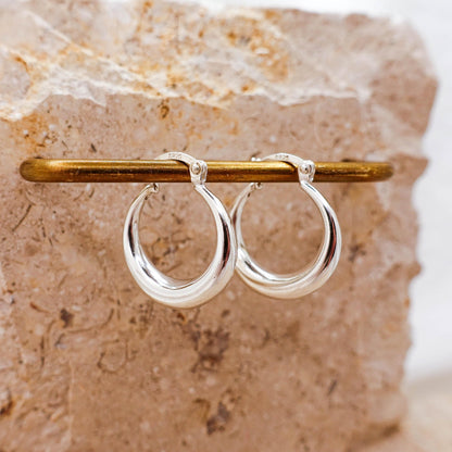 925 Sterling Silver Hoop Earrings, Lightweight Classic Hoops Everyday Jewelry Gift