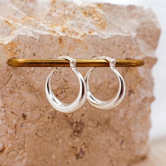 925 Sterling Silver Hoop Earrings, Lightweight Classic Hoops Everyday Jewelry Gift