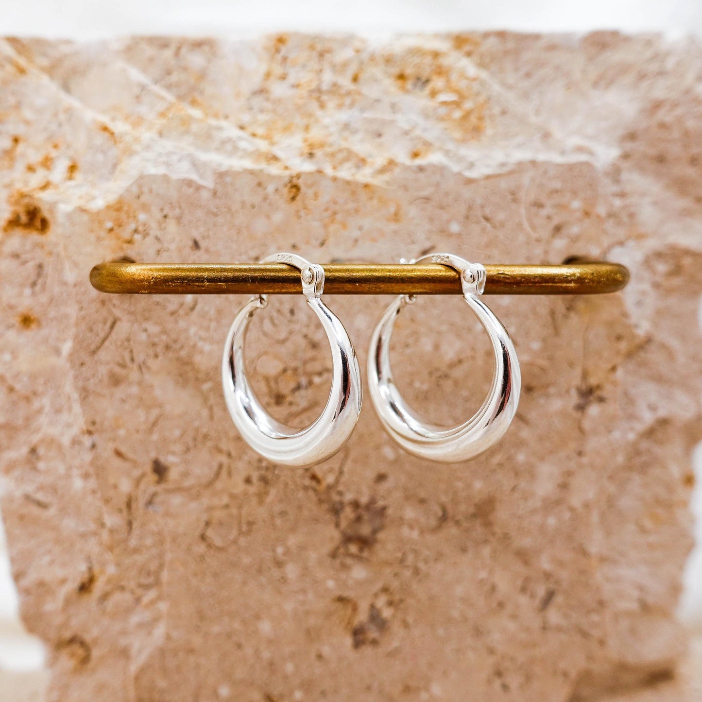 925 Sterling Silver Hoop Earrings, Lightweight Classic Hoops Everyday Jewelry Gift
