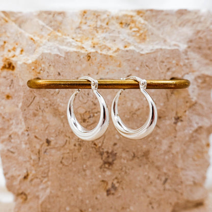 925 Sterling Silver Hoop Earrings, Lightweight Classic Hoops Everyday Jewelry Gift