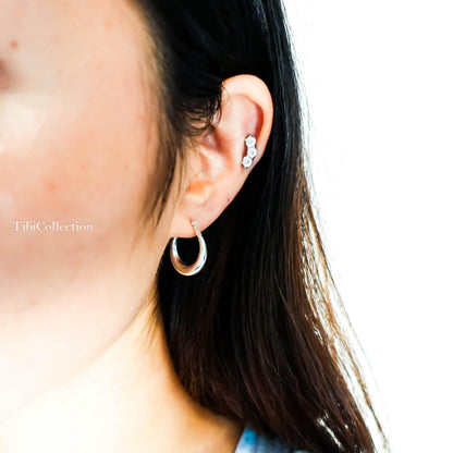 925 Sterling Silver Hoop Earrings, Lightweight Classic Hoops Everyday Jewelry Gift