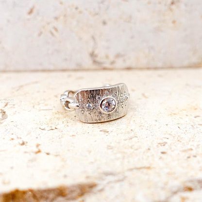 Sterling Silver North Star Pinky Ring, CZ Celestial Jewelry