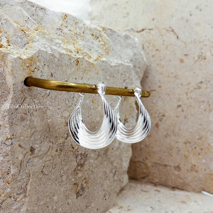 Sterling Silver Mobius Hoop Earrings, Eternal Twist Hoops, Celestial Infinity Earrings, Light Medium Hoops, Gift for Her