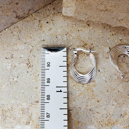 Sterling Silver Mobius Hoop Earrings, Eternal Twist Hoops, Celestial Infinity Earrings, Light Medium Hoops, Gift for Her