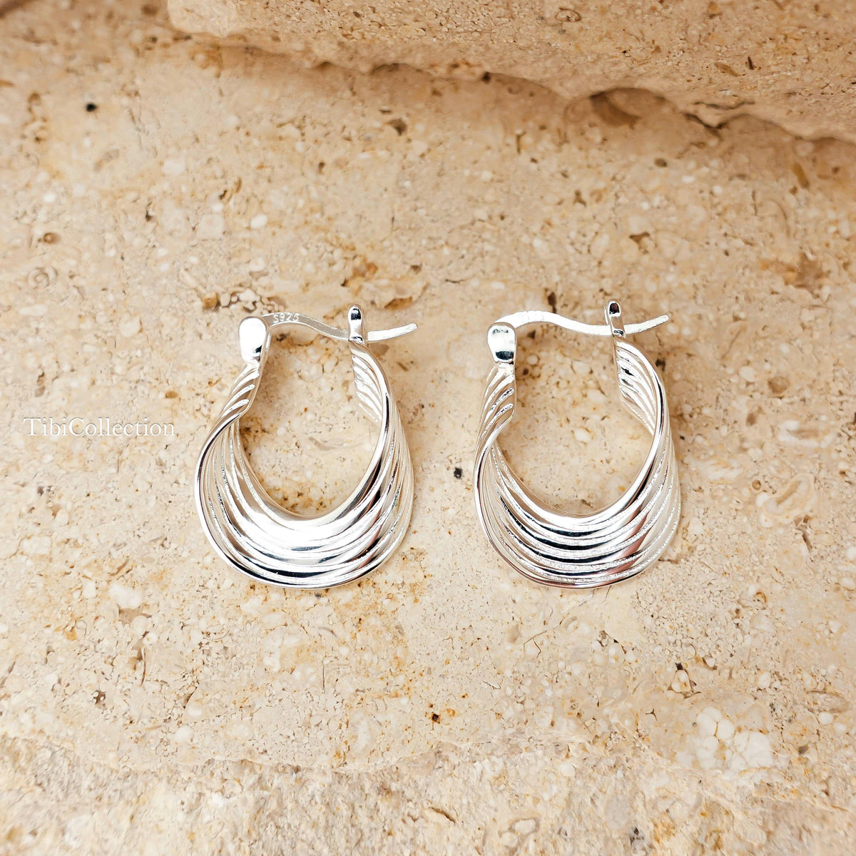 Sterling Silver Mobius Hoop Earrings, Eternal Twist Hoops, Celestial Infinity Earrings, Light Medium Hoops, Gift for Her