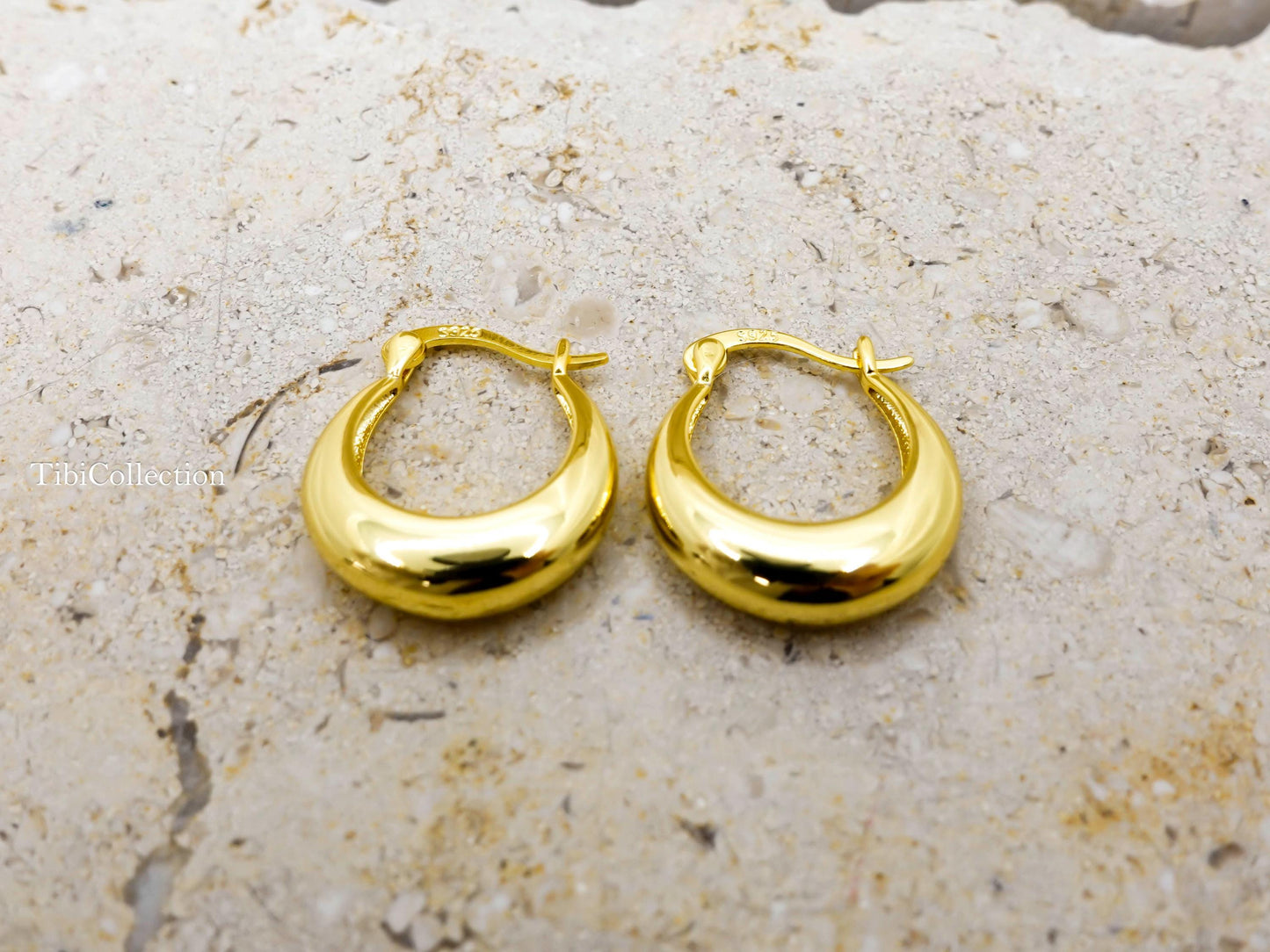 Sterling Silver Crescent Moon Hoop Earrings, Minimalist Jewelry