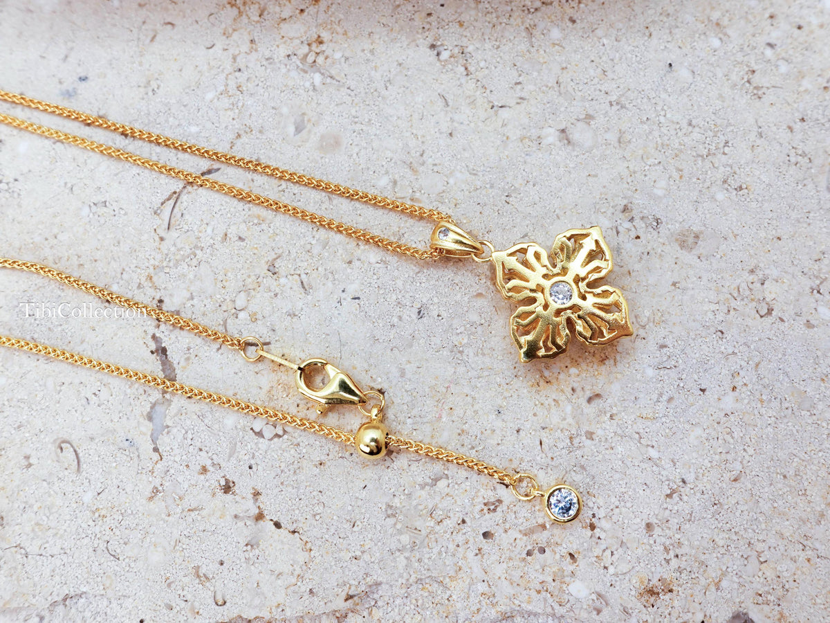 Gold Vajra Protection Necklace, Sterling Silver Vintage Gifts for Her Mom