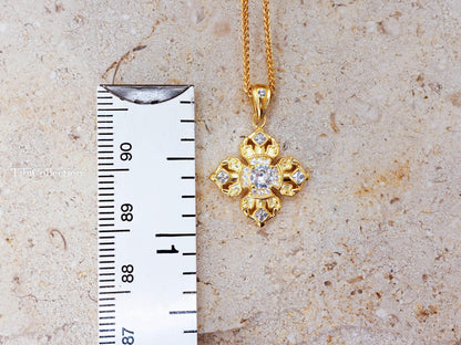 Gold Vajra Protection Necklace, Sterling Silver Vintage Gifts for Her Mom