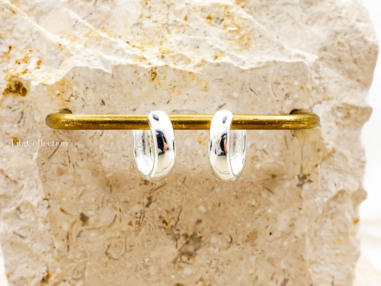 Huggie Hoop Earrings Sterling Silver, Colorful CZ Hoops Gift for Her