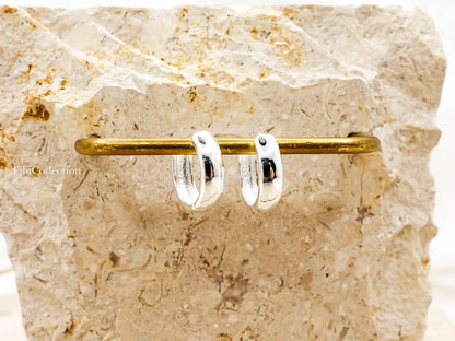 Huggie Hoop Earrings Sterling Silver, Colorful CZ Hoops Gift for Her