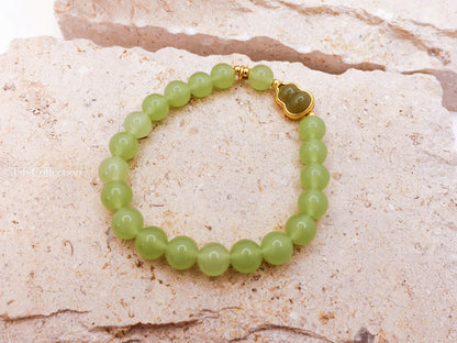 Protection Jade Bracelet with Sterling Silver Gold Filled Fidget Jewelry Gift for Mom