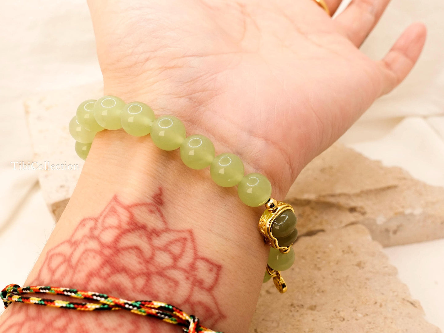 Protection Jade Bracelet with Sterling Silver Gold Filled Fidget Jewelry Gift for Mom