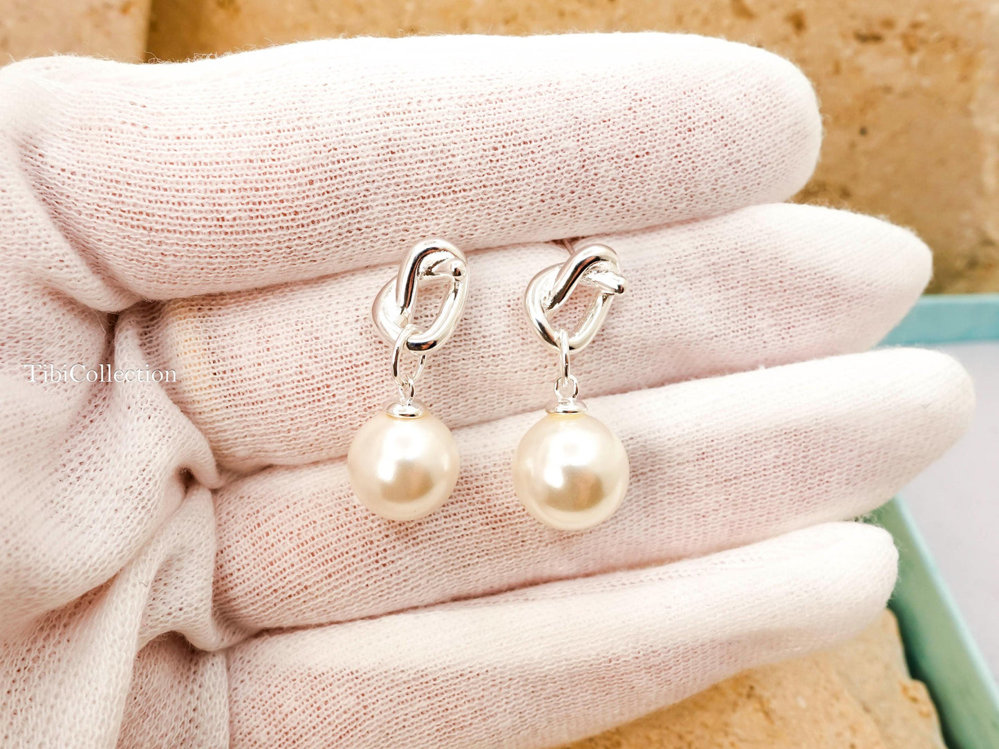 Sterling Silver Pearl Drop Earrings, Freshwater Pearl Jewelry Gift for Her Mom Sister