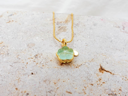 Dainty Jade Necklace, Sterling Silver Gold Filled LuckyJewelry Gift for Her
