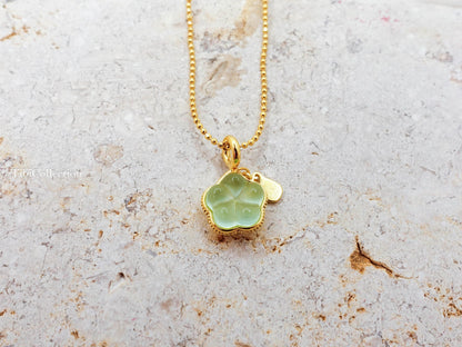 Dainty Jade Necklace, Sterling Silver Gold Filled LuckyJewelry Gift for Her