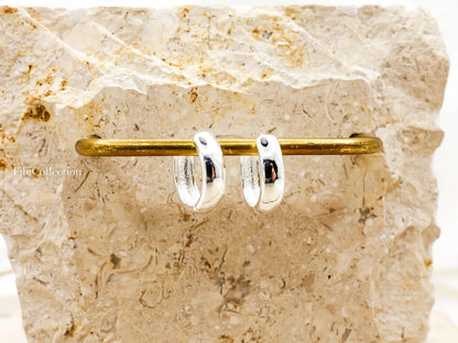 Sterling Silver Huggie Earrings, Small Lightweight Huggie Hoops for Her Mom Sis