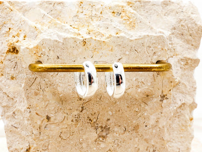 Sterling Silver Huggie Earrings, Small Lightweight Huggie Hoops for Her Mom Sis