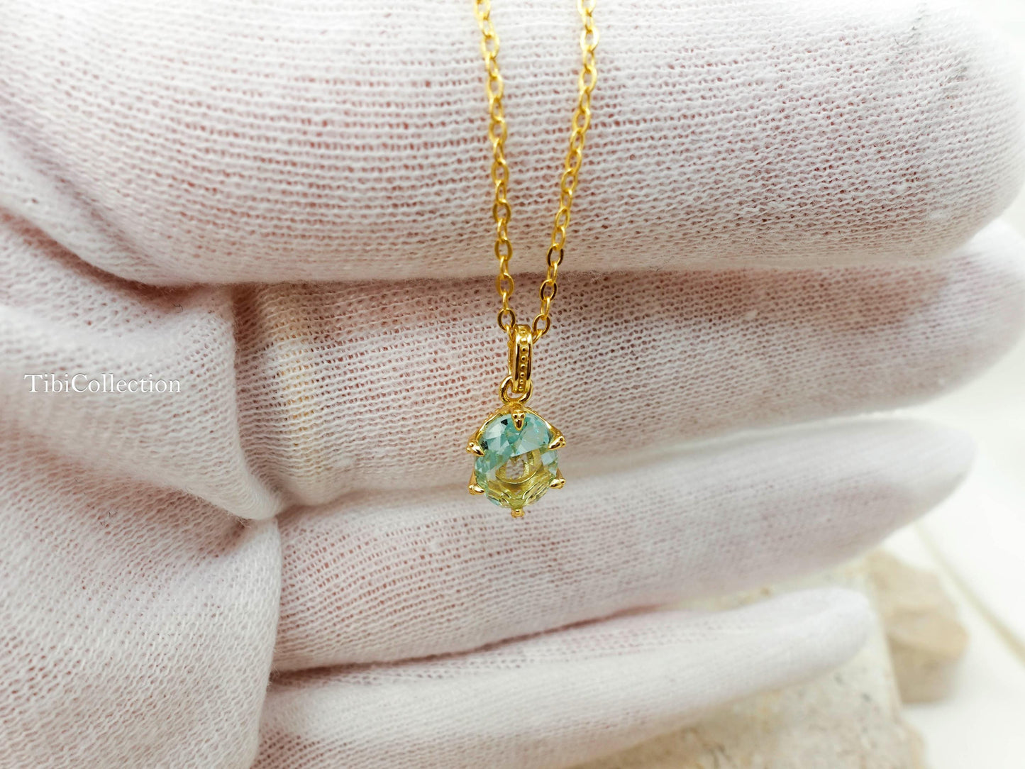 Dainty Oval Aquamarine Necklace Gold Filled Sterling Silver , Everyday Jewelry Gift for Mom