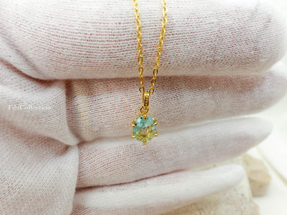 Dainty Oval Aquamarine Necklace Gold Filled Sterling Silver , Everyday Jewelry Gift for Mom